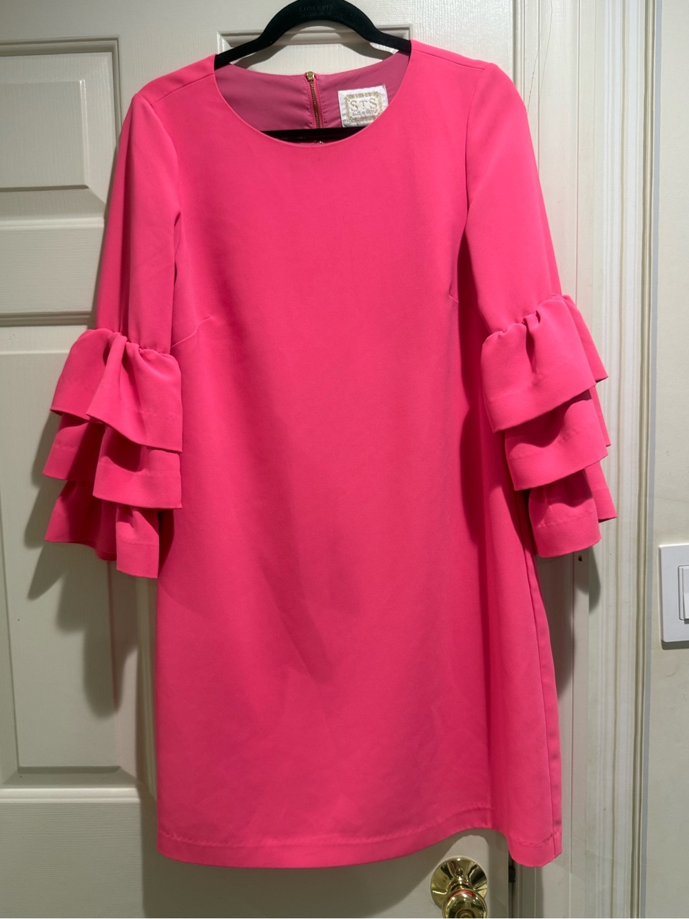 Sail to Sable Hot Pink Ruffle Sleeve Shift Dress | Size 8